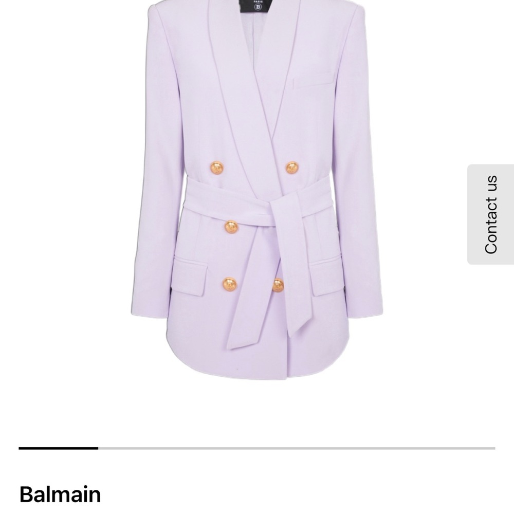 Balmain Lavender Blazer with Gold Buttons 34